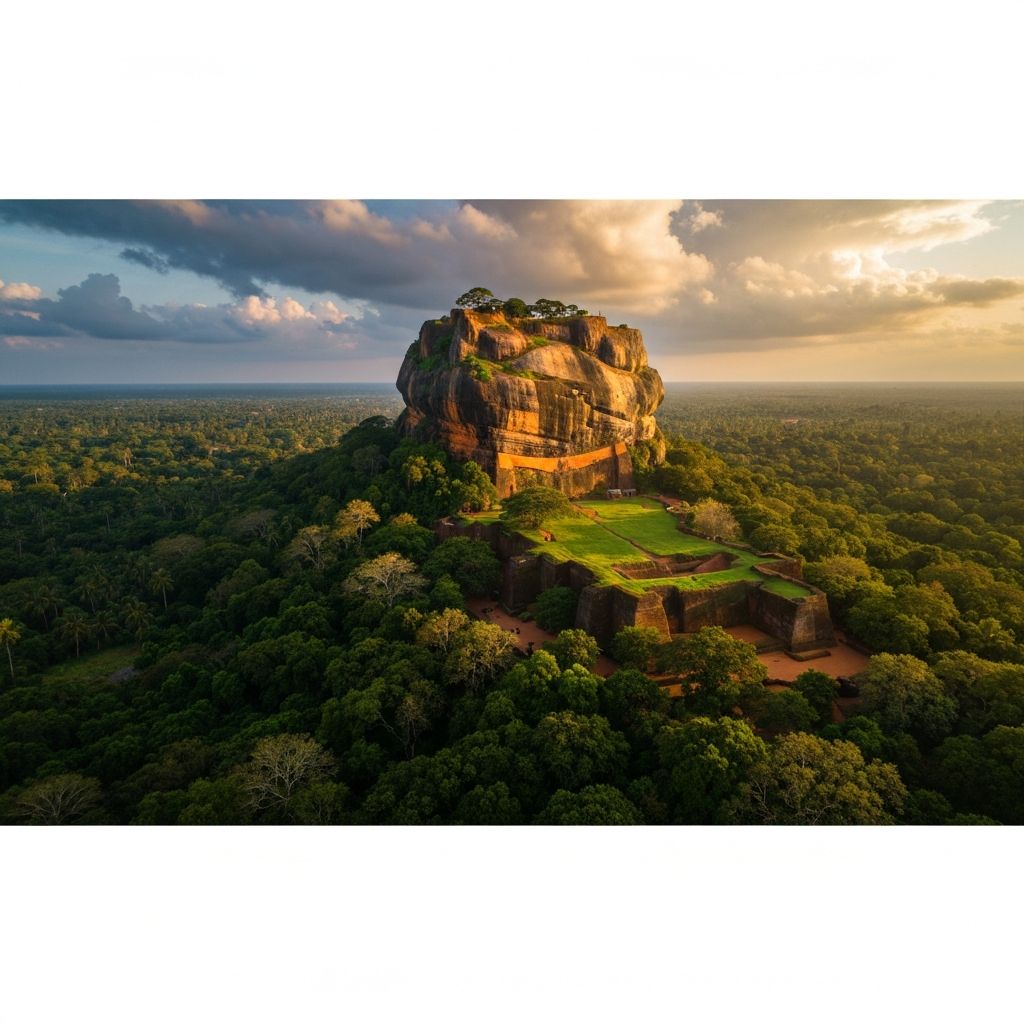 Stunning view of Sigiriya Rock Fortress in Sri Lanka